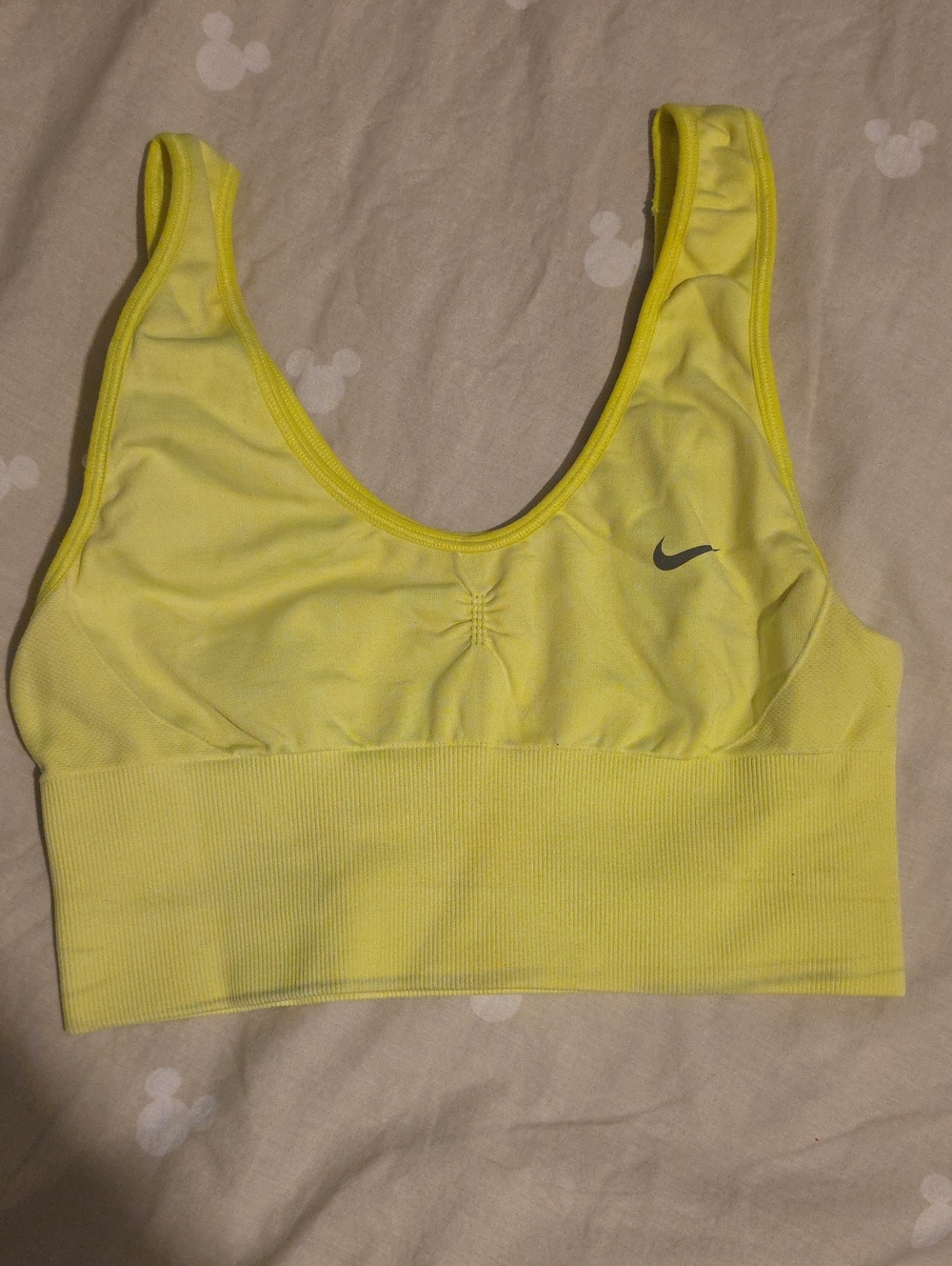 Nike Bright Yellow Seamless Stretch Sports Bra